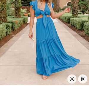 PINK LILY - XS - BLOUSE & MAXI SKIRT